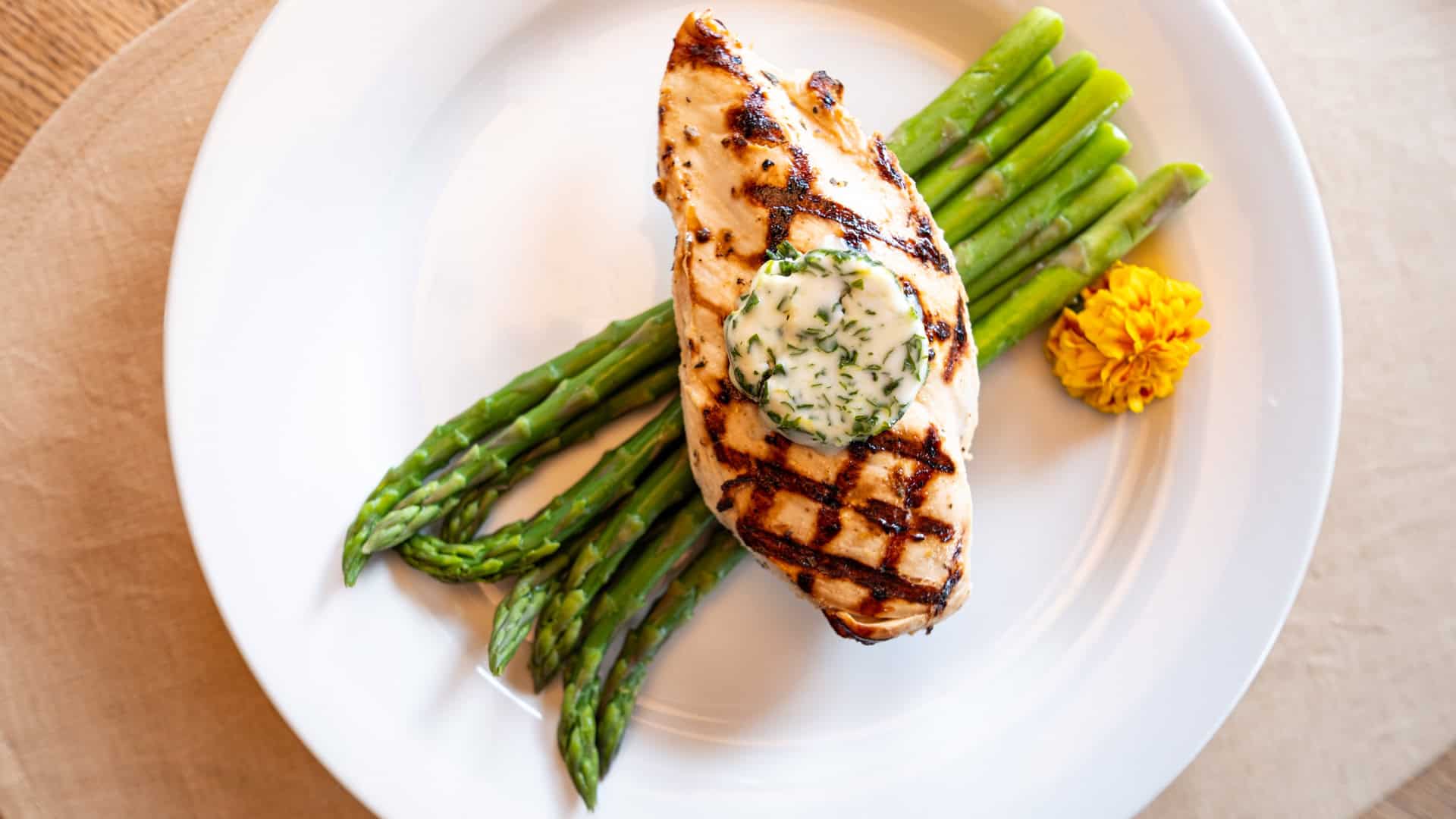 Grilled Lemon-Herb Chicken with Asparagus - Carte Blanche Wine - Napa Valley