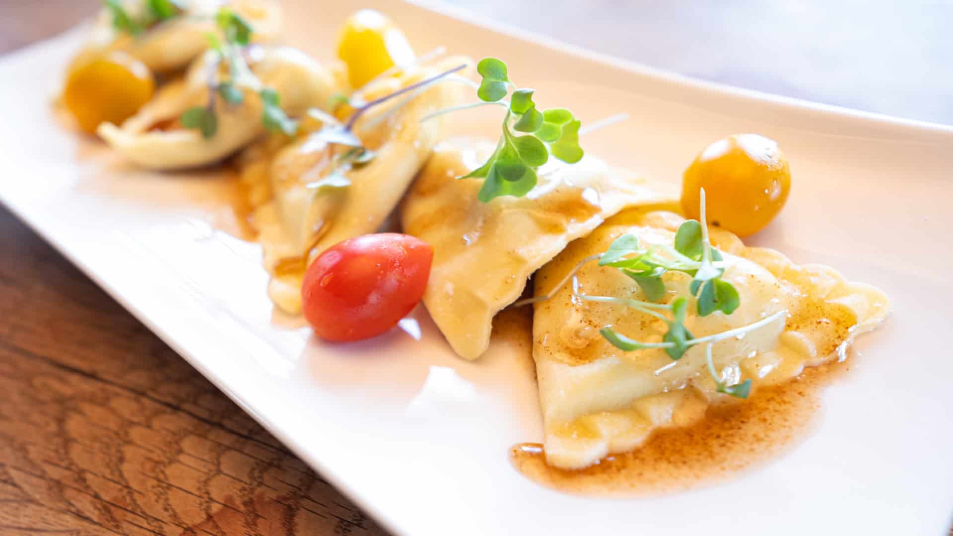 Spring Pea and Ricotta Ravioli with Brown Butter and Sage - Carte Blanche Wine - Napa Valley