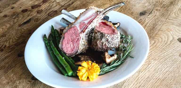 Herb-Crusted Lamb Chops with Morel Mushroom Sauce