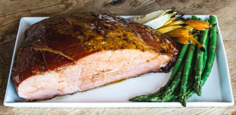 Honey-Glazed Ham with Roasted Spring Vegetables